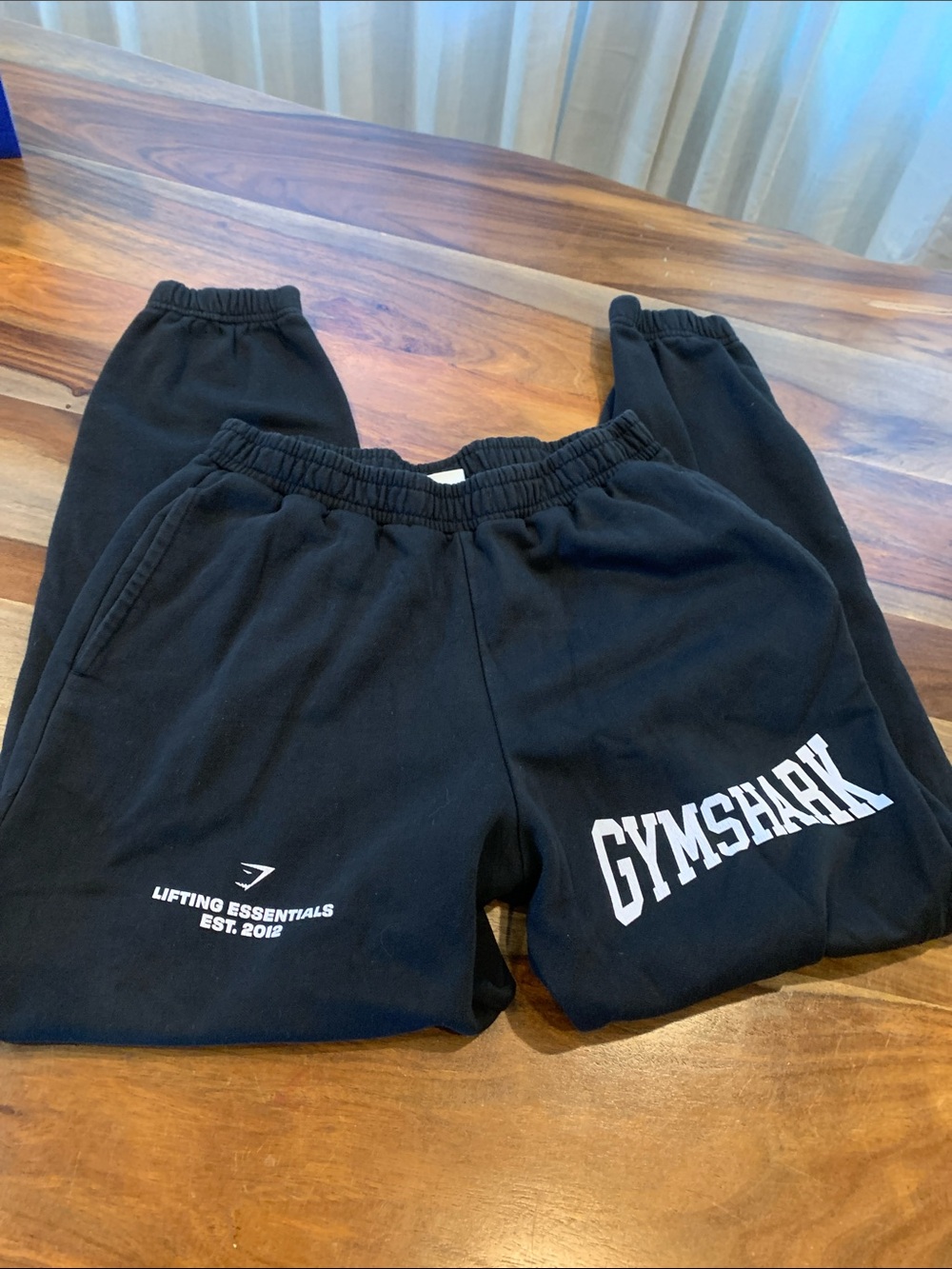 Gymshark Black Sweatpants with White Logo